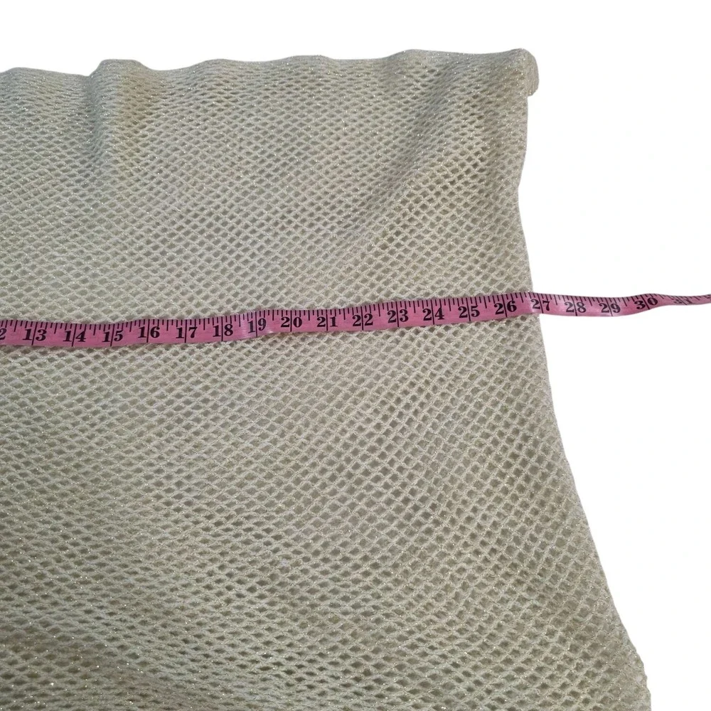 Steve Madden Infinity Scarf Metallic Knit One Size Cream Women's Warm Preppy‎